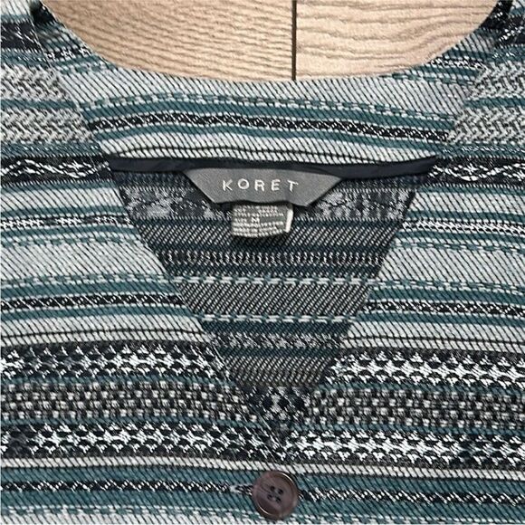 Vintage Koret Blue Striped Button Front‎ Vest Size Medium - Picture 5 of 9